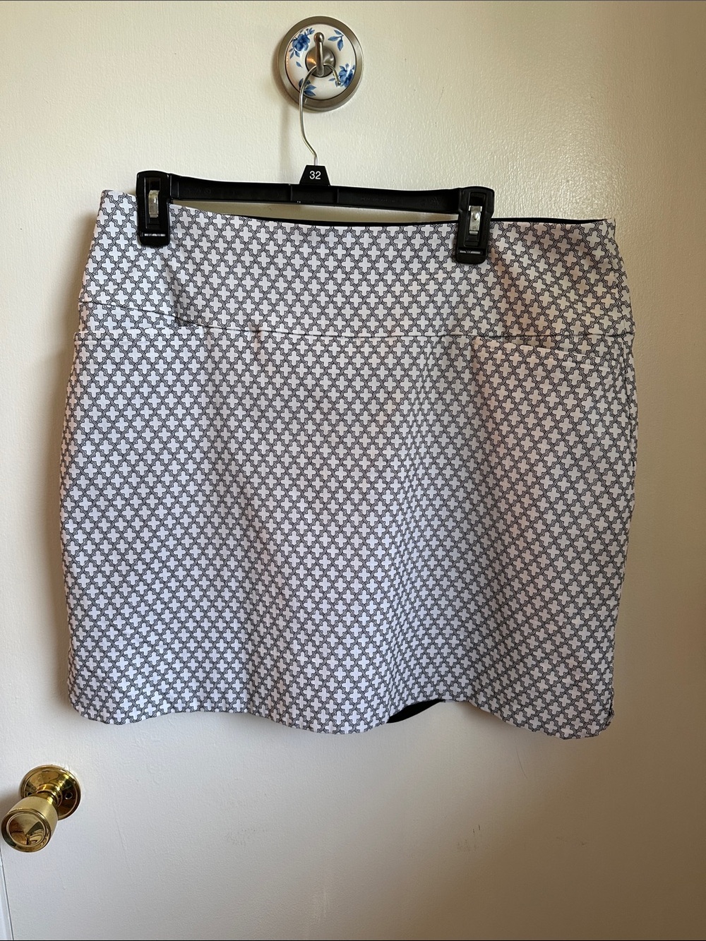 Classic A-Line Printed Women's Skort - black/white Pattern